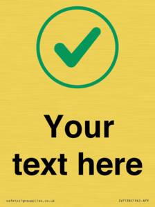 Custom plain background, green tick in circle sign